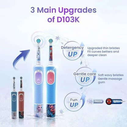 Oral-B Kids Electric Toothbrush Oral B D103 Marvel's Spiderman Frozen , Soft toothbrush bristles for Kids 3+