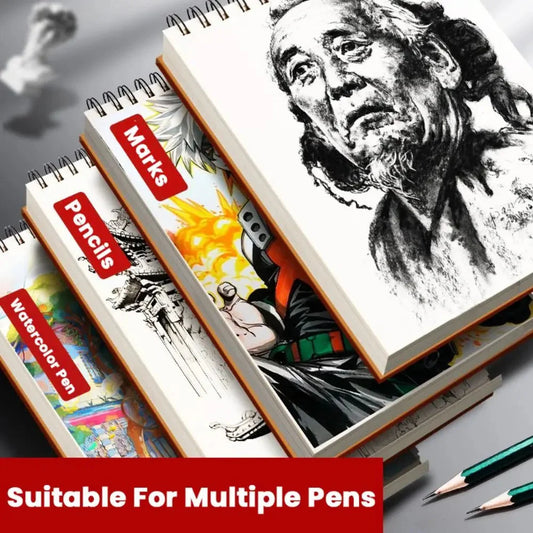 High Quality Kraft Paper Art Sketchbook A4/8K/16K/32K/A3 Flip-up Drawing Notepad 30Sheets/60Pages Spiral Notebook Art Supplies