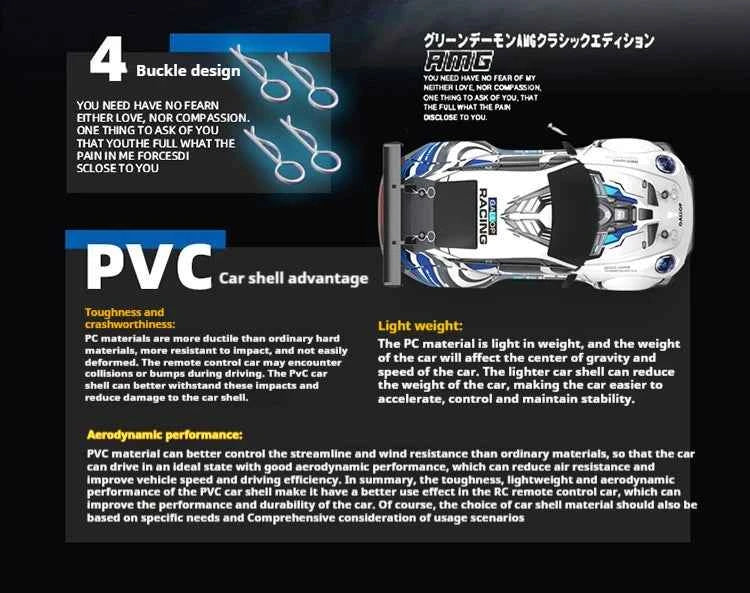 RC Drift Car 1/26 Realistic Race Car 4WD Mini RC Car 2.4Ghz Control Smooth Drifting Action Boys Toys RC 4x4 Fun for All