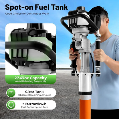 37.7CC 4 Stroke Gas-Powered T Post Driver, Gas Powered Pile Driver with Storage Box, Single Cylinder , Customized
