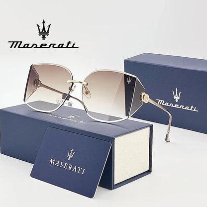 MASERATI Sunglasses New Fashion goggles Stylish Unframed Metal rimmed Shades for Men Women Cool Pose Trendy Design 10785