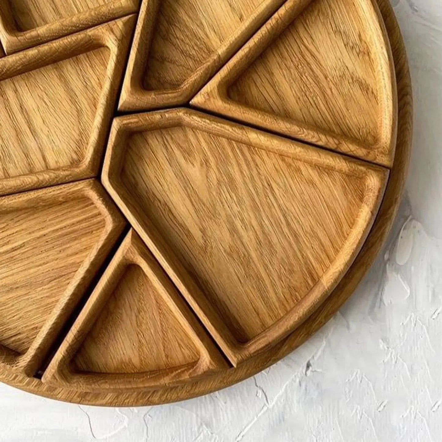 wood fruit plate Food Tray Divided Puzzle Serving Tray wooden Fruit Dessert tray multi-size food tray snack plate