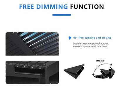 3X3Bioclimatic Pergola Aluminium Pergola Outdoor  Aluminum Pergola Gazebo Manual Pavilion Louver Roof Pergola Carport