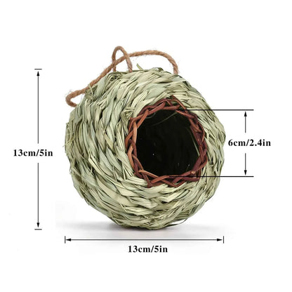 Creative Outdoor Hanging Bed Bird House Unique Handmade Weaving Bird House Gardening Decoration Bird Nest Bird Cage Shelter