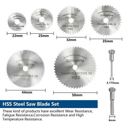XCAN 63pcs Cutting Wheel Set Mini HSS Saw Blade,Diamond Saw Blade,Metal Cut off Disc  Drill 1/8" Mandrel for Dremel Rotary Tool