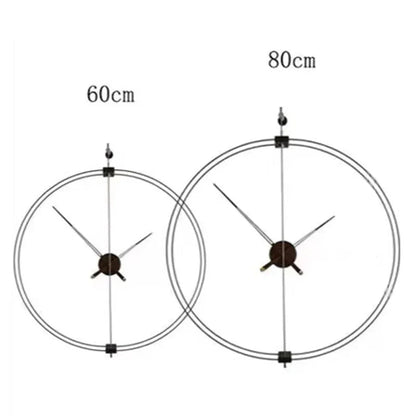 Spanish Minimalist Wall Clock Creative Luxury Living Room Art Clocks Solid Wood Pointer Large Wall Clock Silent Movement Clocks
