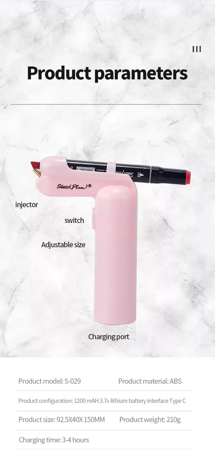 Art Electric Spray Pen Airbrush Set Inkjet Painting Brush Washable Spray Painting Hand Drawn Art Supplies Multi-function Color