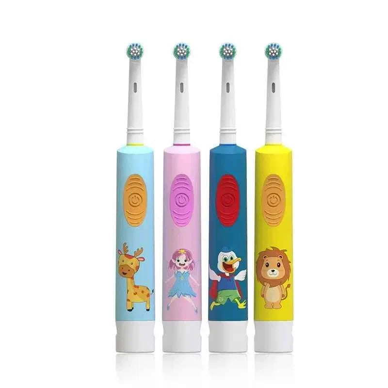 Kids Electric Toothbrush Colorful Cartoon Soft Bristle Rounded Vibrate Heads Teeth Brush Gum Care Battery Power 3-15 Years Old