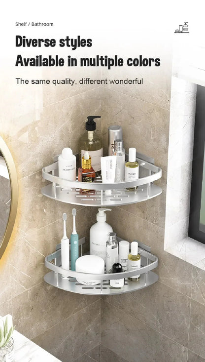 Bathroom Shelves Wall Mounted Non perforated Bathroom Shelf Shower  Storage Shelf  Kitchen Organizer  Bathroom Corner Shelf