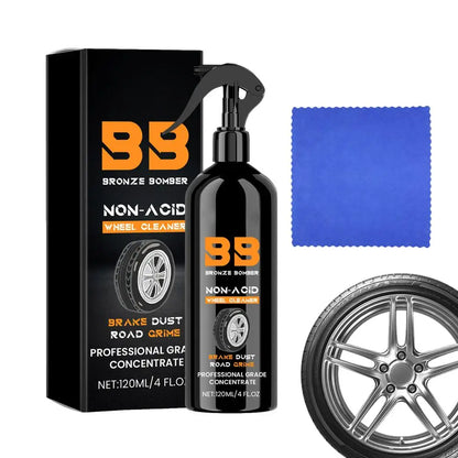 Tire Cleaner and Shine 120ml Mild Tire Protectant for Car Long-Lasting Tire Maintenance Supplies with Cloth for Car Vehicle