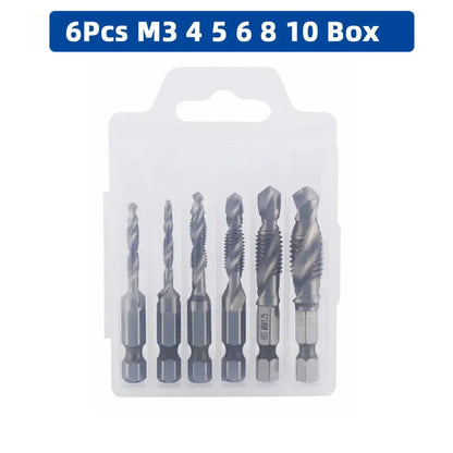 LiYu Shank Titanium Plated HSS Screw Thread Metric Tap Drill Bits Screw Machine Compound Tap M3 M4 M5 M6 M8 M10 Hand Tools