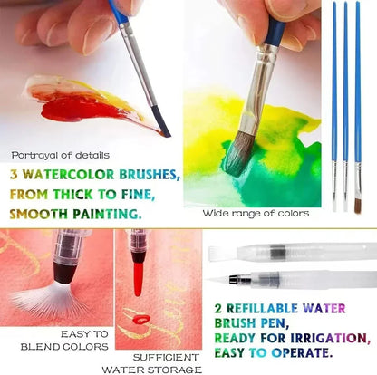 24 color watercolor paint, washable watercolor paint set, professional painting supplies, suitable for adults and artists
