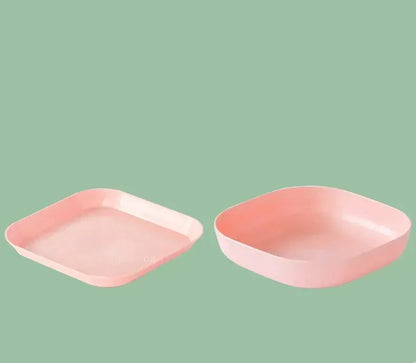 Solid Color Wheat Straw PP Plate Reusable Small Plates Dinner Dish Vegetable Fruit Cake Snacks Plate Tableware Home Supplies