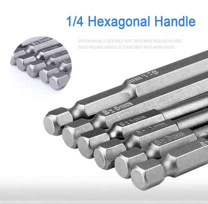 8pcs 100mm Hex Head Allen Wrench Drill Bits Set SAE Metric Allen Electric Hexagonal Bit Screwdriver Socket Bit Power Tool Parts