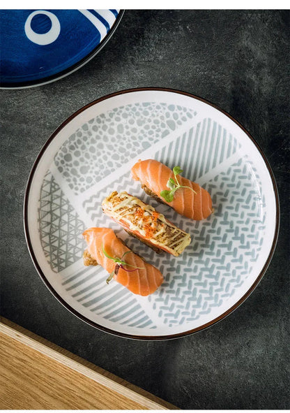 Japanese Ceramic Plate Household Turnip Plate Deep Plates Shallow Plate Turnip Dish Restaurant Hotel Creative Tableware Cooking