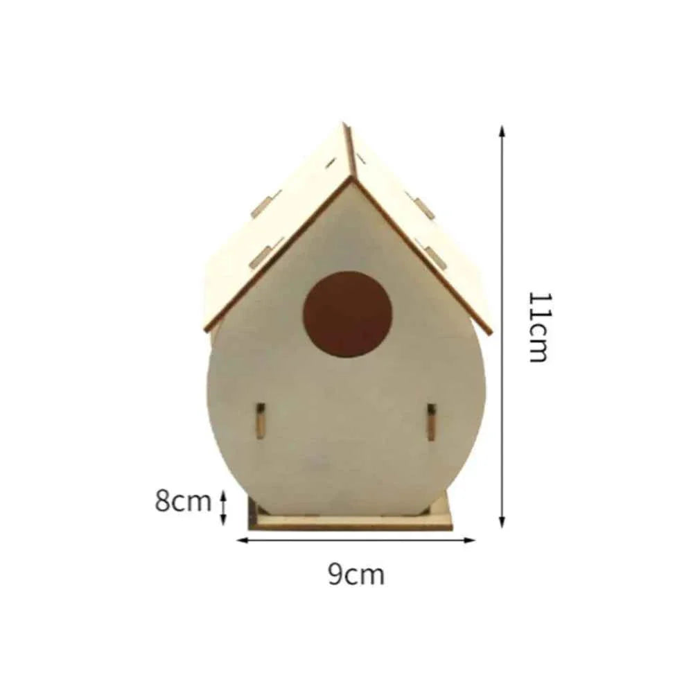Easy To Assemble Wooden Bird Nest Hous DIY Natural Aesthetic Hanging Birdhouse Decoration Hummingbird Cages Outdoor