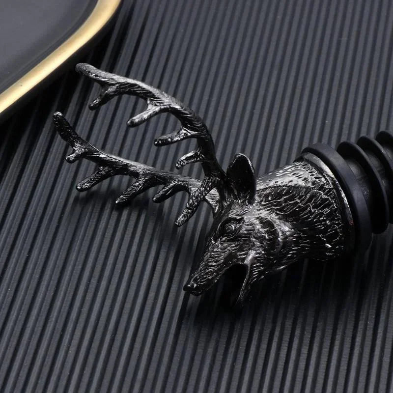 Zinc Alloy Steel Deer Stag Head Wine Pourer Unique Rhinoceros Lion Wine Bottle Stoppers Wine Aerators Bar Tools