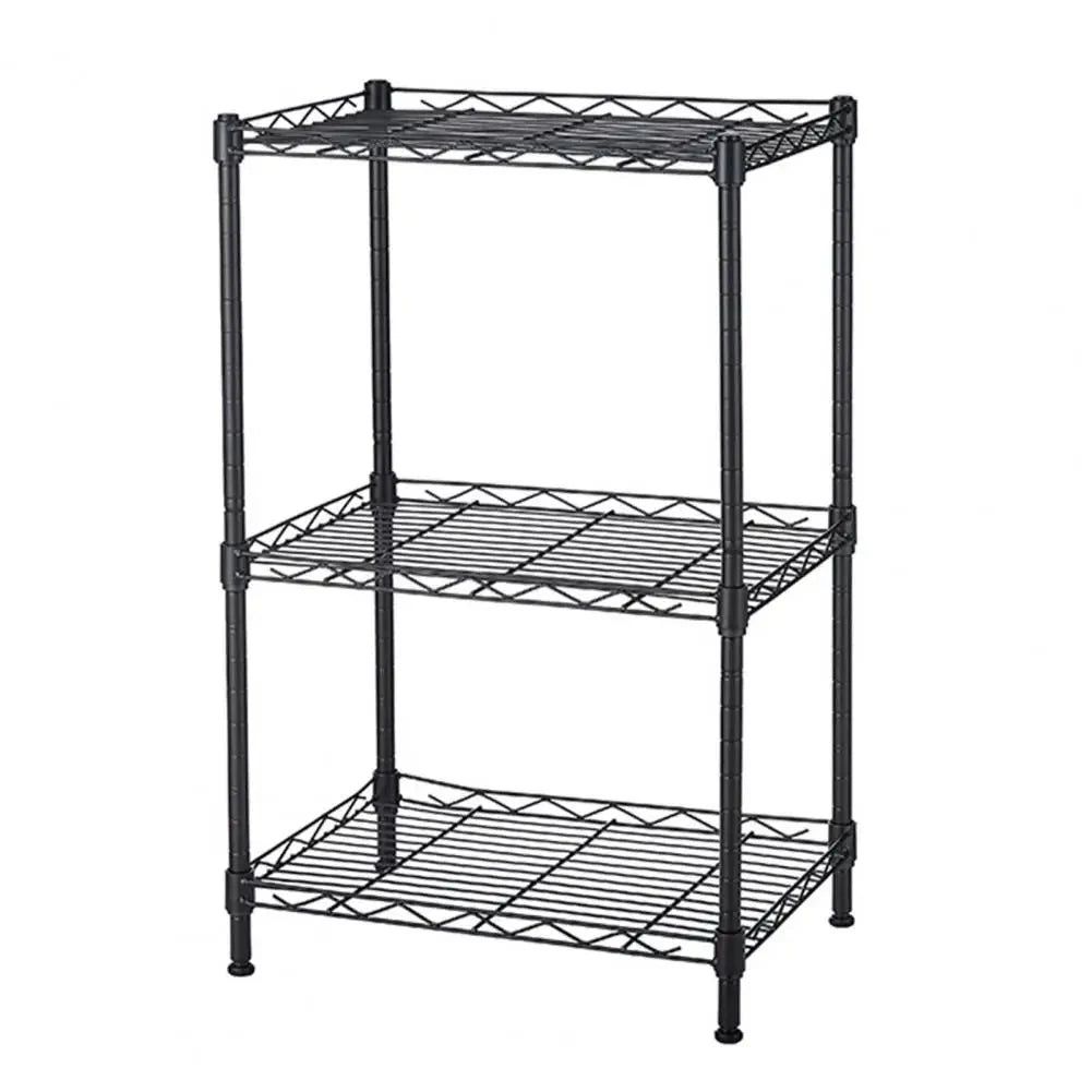 Detachable Storage Rack Corrosion Resistant 3 Tiers Strong Load Bearing Adjustable Shelf for Kitchen Bathroom Book Spice Storage
