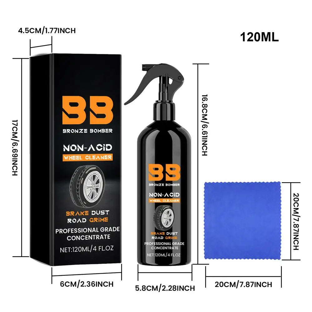 Tire Cleaner and Shine 120ml Mild Tire Protectant for Car Long-Lasting Tire Maintenance Supplies with Cloth for Car Vehicle