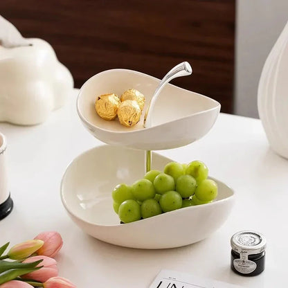 Fruit Plate Home Living Room Coffee Table Ornaments Candy Dish Placed Snack Tray Multi-layer High-grade Fruit Plate