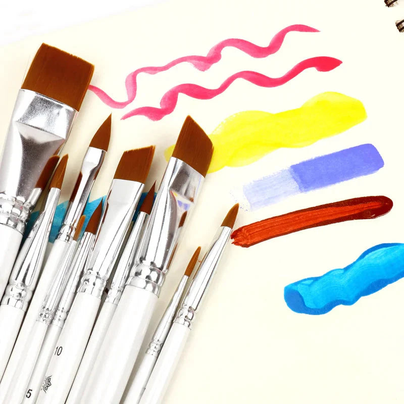 10pcs Multifunctional Art Painting Brushes Set Artist Art Painting Hook Line Watercolor Gouache Oil Painting Brush Art Supplies