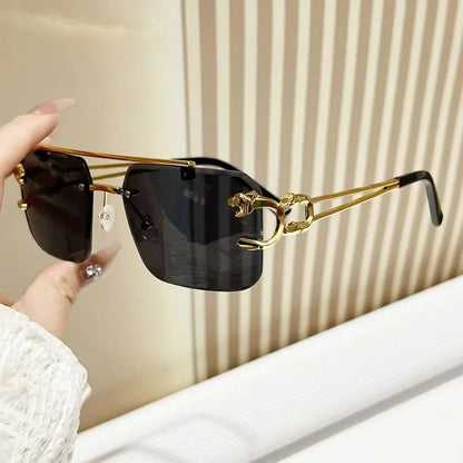 Sunglasses Men Fashion Rimless Sun Glasses Shades Lens Ladies Frameless Eyeglasses