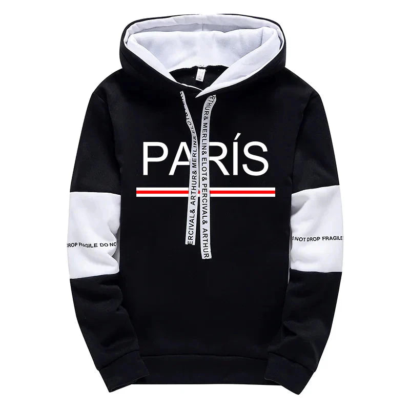 Paris Fashion Hoodies for Men High Quality Hooded Long Sleeve Sweatshirts All Season Daily Casual Sports Pullover Men's Clothes