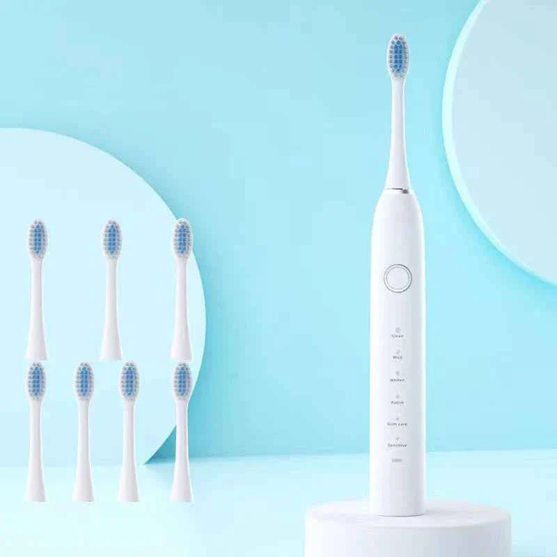 6 Modes Electric Sonic Toothbrush USB Rechargeable for Adults Ultrasonic Tootbrush with 4/8 Replacement Heads Smart Timer IPX7