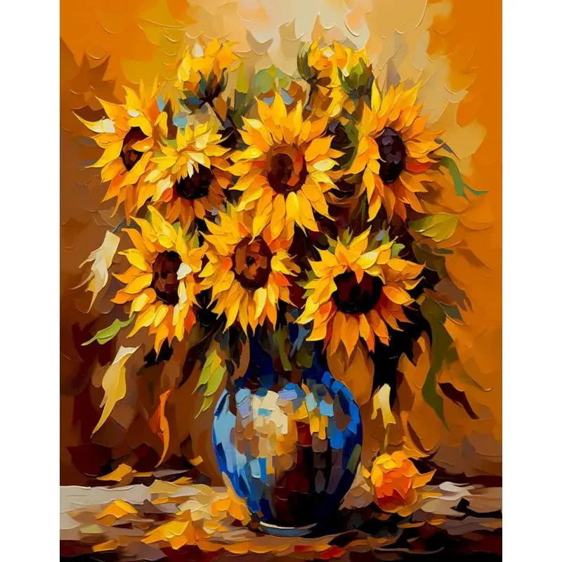 GATYZTORY Paint By Number yellow Flower Landscape Oil Painting On Canvas Floral Handmade Modern Diy Unique Gift