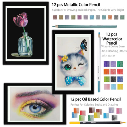 Art Painting Set 83pcs Art Sketching Set Color Lead Pencil High Quality Set Art Professional School Drawing Supplies