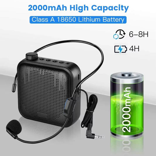B50B-Rechargeable Ultralight Loudspeaker Portable Voice Amplifier With Microphone Mini Audio Speaker For Teachers