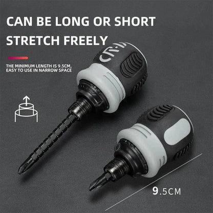 Mini Ratchet Precision Screwdriver Magnetic 13 In 1 Telescopic Labor-Saving Hand Tool Phillips Slotted Dual-purpose Head