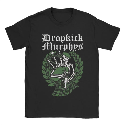 Men's T-Shirts Dropkicks Murphyss Band Novelty 100% Cotton Tee Shirt Short Sleeve  T Shirt Crewneck Clothing Gift Idea