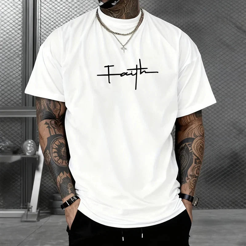 Mens T-shirt Print Casual Short Sleeve Outdoors SportsJogging Loose Tees Daily Lightweight Thin Cotton T-shirt Summer Streetwear