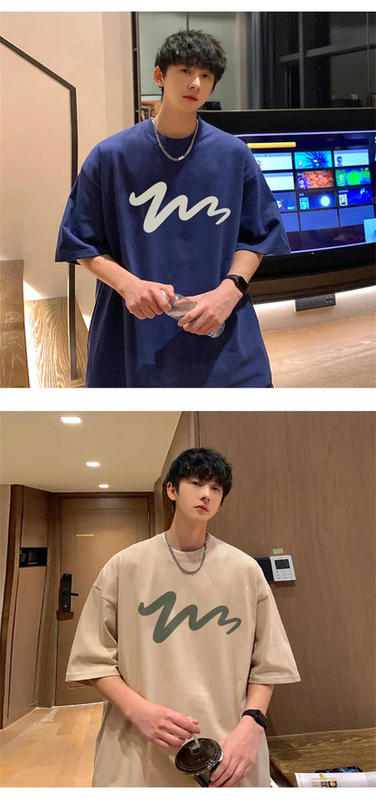 Men's T Shirt Oversized Mens White Cotton T-shirts Funny Print 5XL Casual Wear Summer Tee Shirts For Men Big Size Male Clothes