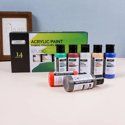 14-color /60ml paint set, beginner's art supplies for painting and doodling, paint palette, brush combination