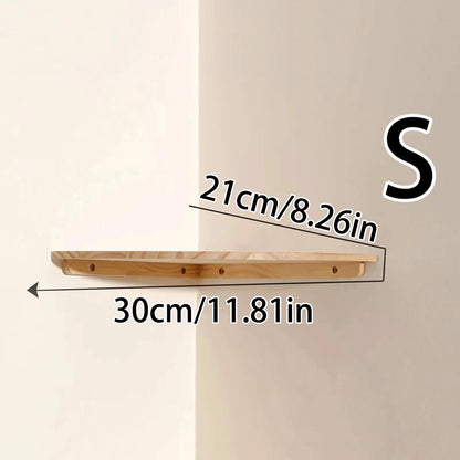 Scalloped Corner Shelves Floating Wall Shelf Storage Rack Wooden Wall Decor Bedroom Living Room Kitchen  Home Decorations Ledge