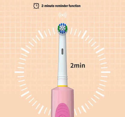 Kids Electric Toothbrush Colorful Cartoon Soft Bristle Rounded Vibrate Heads Teeth Brush Gum Care Battery Power 3-15 Years Old