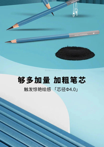 Master Specialized Sketch Charcoal,Hard, Neutral, Soft Refills,Drawing Pencils,Art Student Fine Arts Supplies 12 pcs Box TB-01