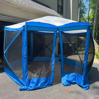 Outdoor Camping Hexagonal Automatic Canopy Dome Tent 2-4 Person Portable Gazebo Family Party Netting Proof Mosquito