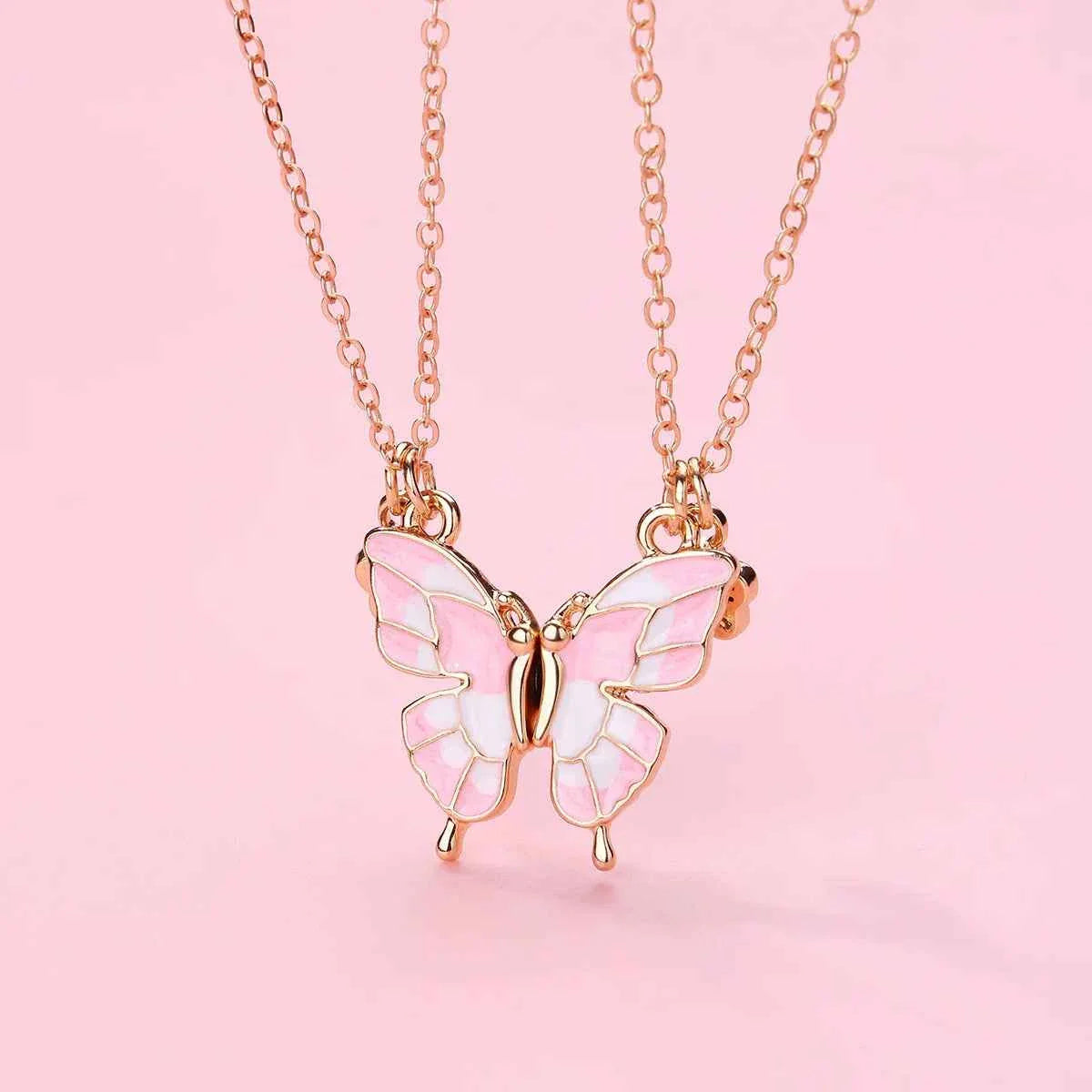 Best Friends Pendant Necklace For Woman Girls Magnetism Sequin Couple Crystal Chain Choke BFF Friendship Forever Jewelry Gift