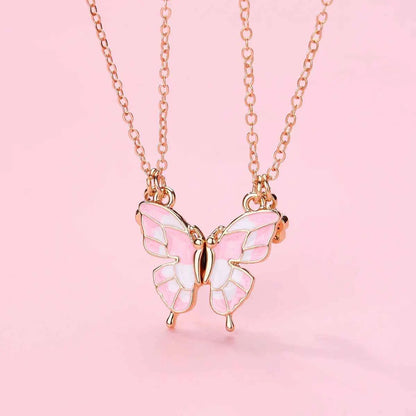 Best Friends Pendant Necklace For Woman Girls Magnetism Sequin Couple Crystal Chain Choke BFF Friendship Forever Jewelry Gift