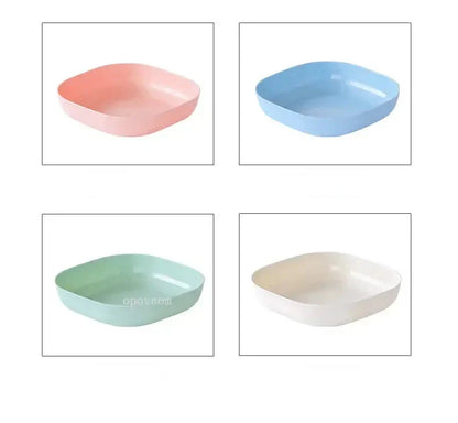 Solid Color Wheat Straw PP Plate Reusable Small Plates Dinner Dish Vegetable Fruit Cake Snacks Plate Tableware Home Supplies