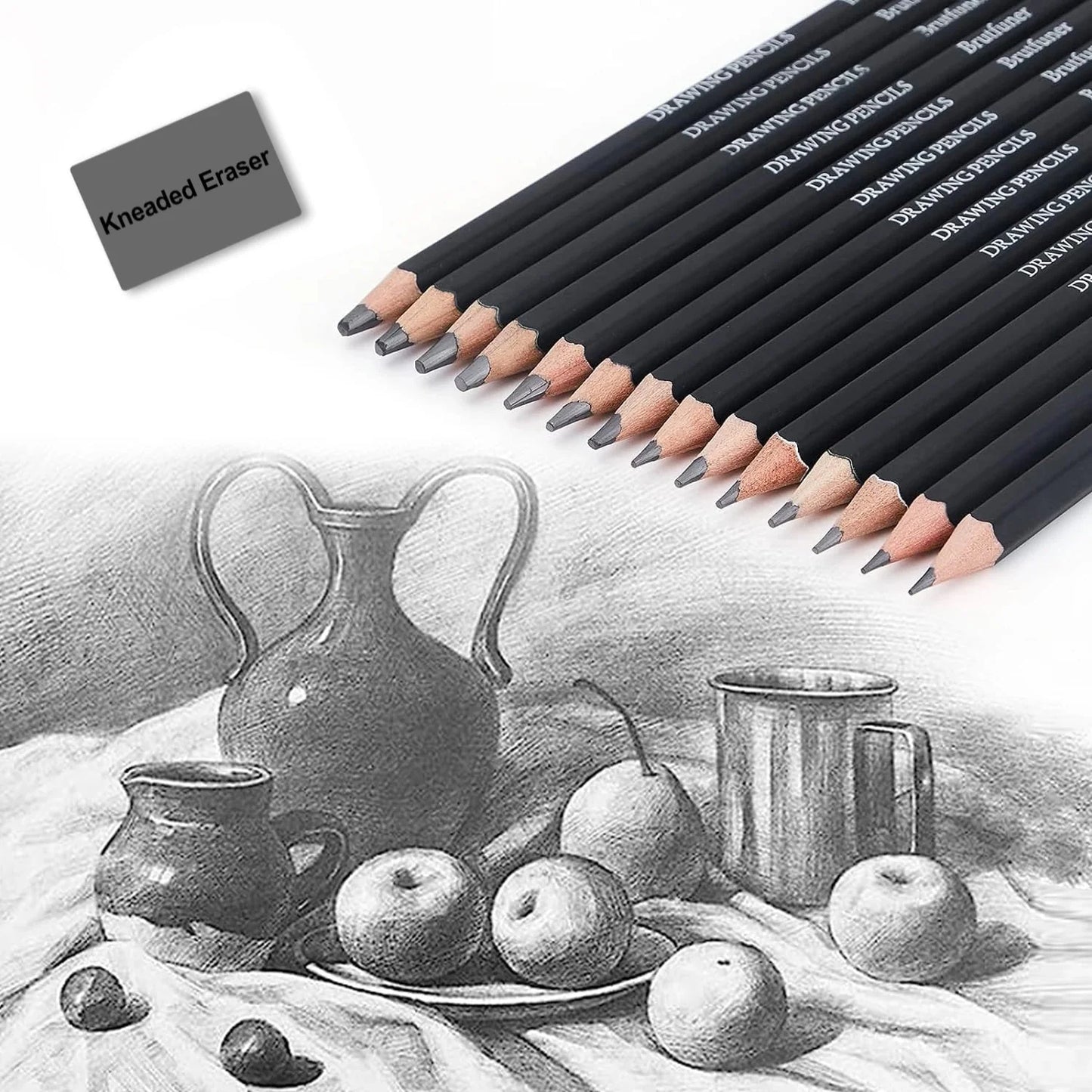 Drawing pencils, 38 art supplies sketching pencil sets, graphite pencils, charcoal pencils, and 12 metallic pencils,art supplies