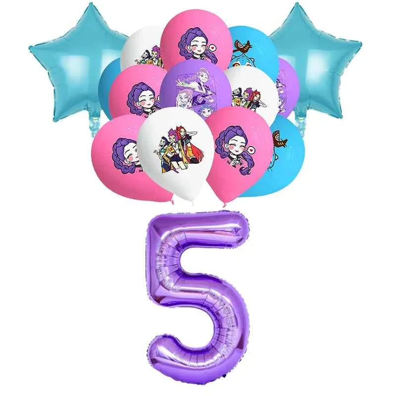 K-Pop Demon Hunters Birthday Decorations Girls Birthday Party Tableware Balloons Set Cup Plates Girls Favor Kpop Warriors Supply