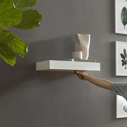 Solid Color Designer Shelf With Secret Compartment Concealed Floating Shelf Wall-Mounted Storage Solution Hidden Furniture