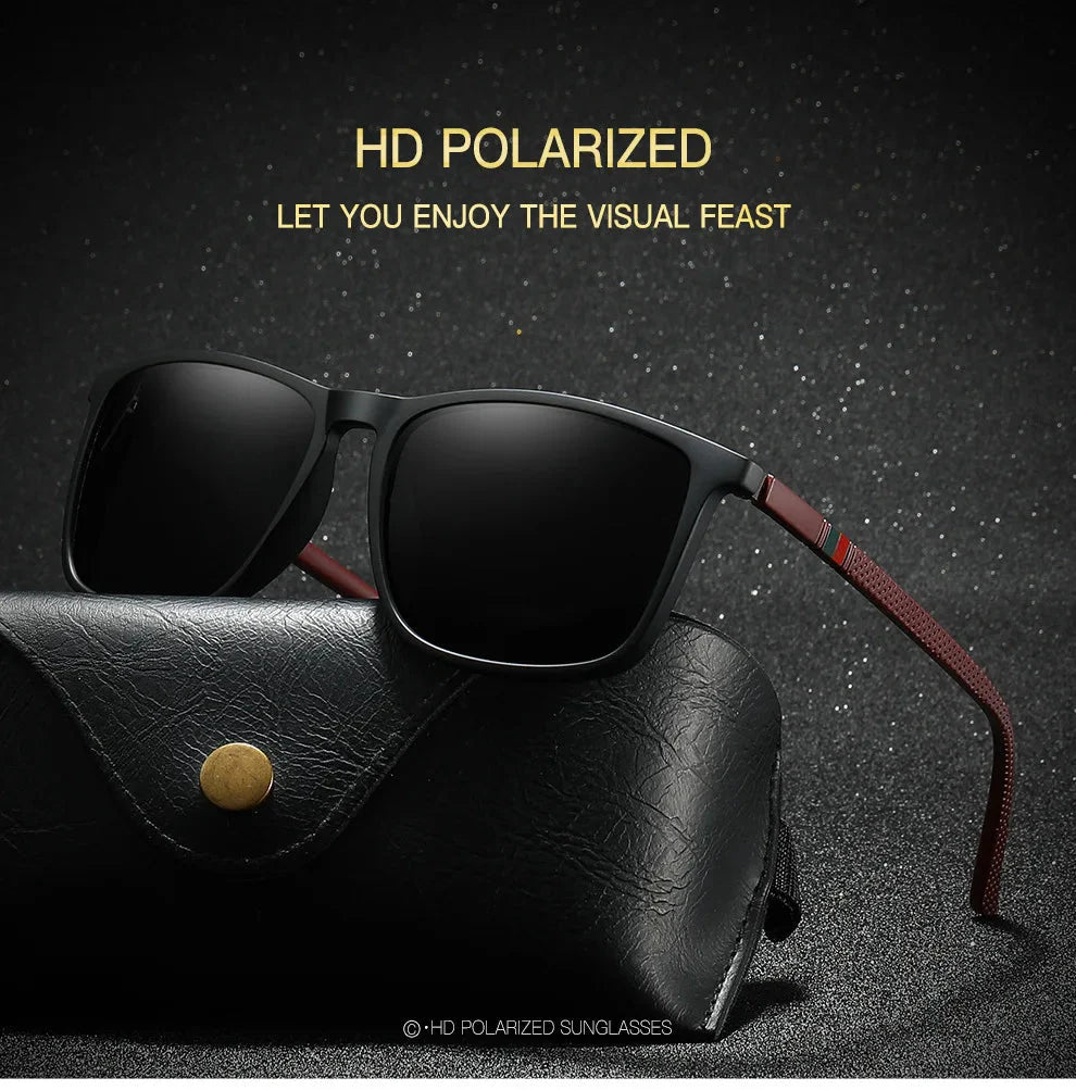 Sports Sunglasses for Men Polarized Comfortable Wear Square Sun Glasses Male Light Weight Eyewear Accessory with Origina UV400