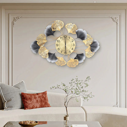 Background Art Display Design Round Gold Clock 8"