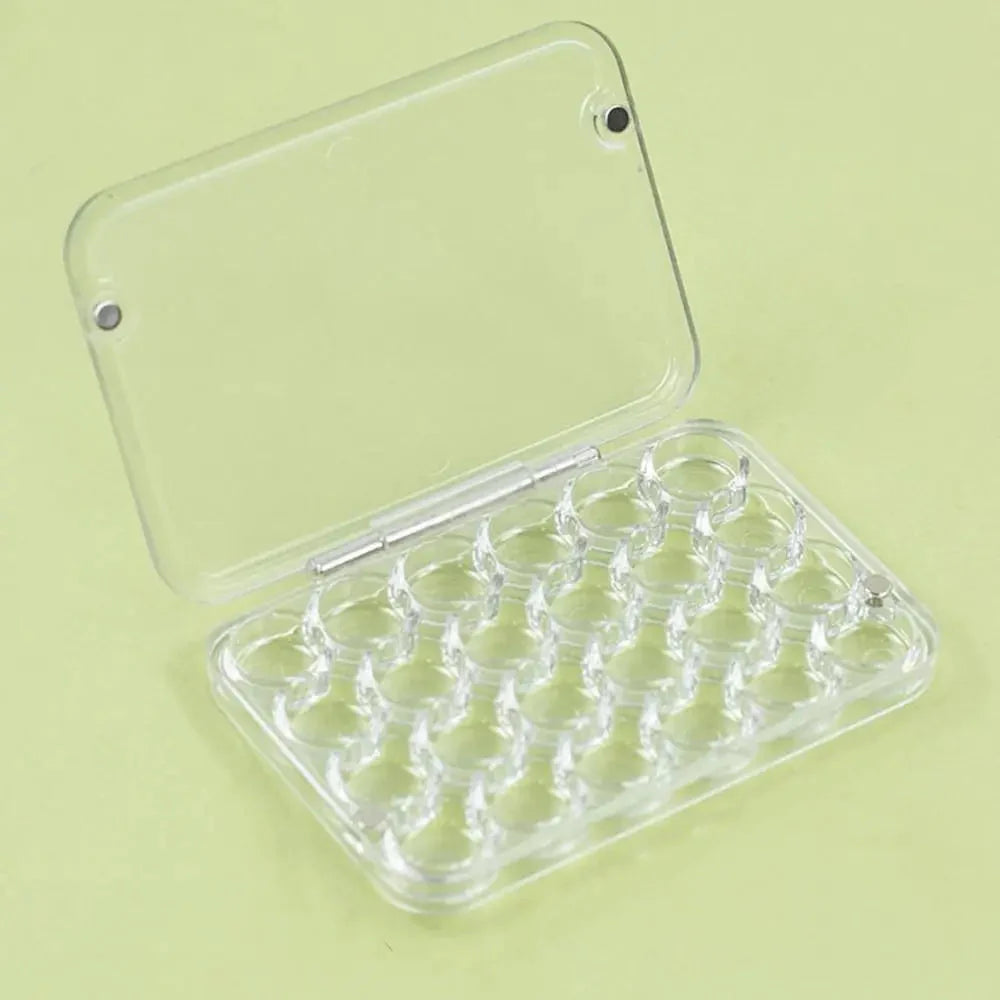 Art Supplies 24 Grids Mini Watercolor Palette Transparent Empty Watercolor Paint Tray Sealed Acrylic Paint Box Student Outing