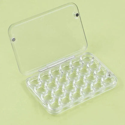 Art Supplies 24 Grids Mini Watercolor Palette Transparent Empty Watercolor Paint Tray Sealed Acrylic Paint Box Student Outing